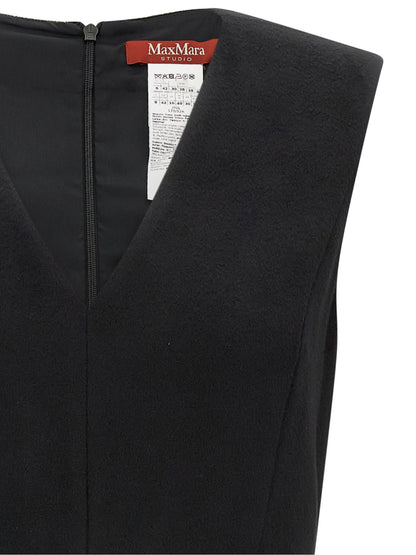 Black Wool Midi Dress