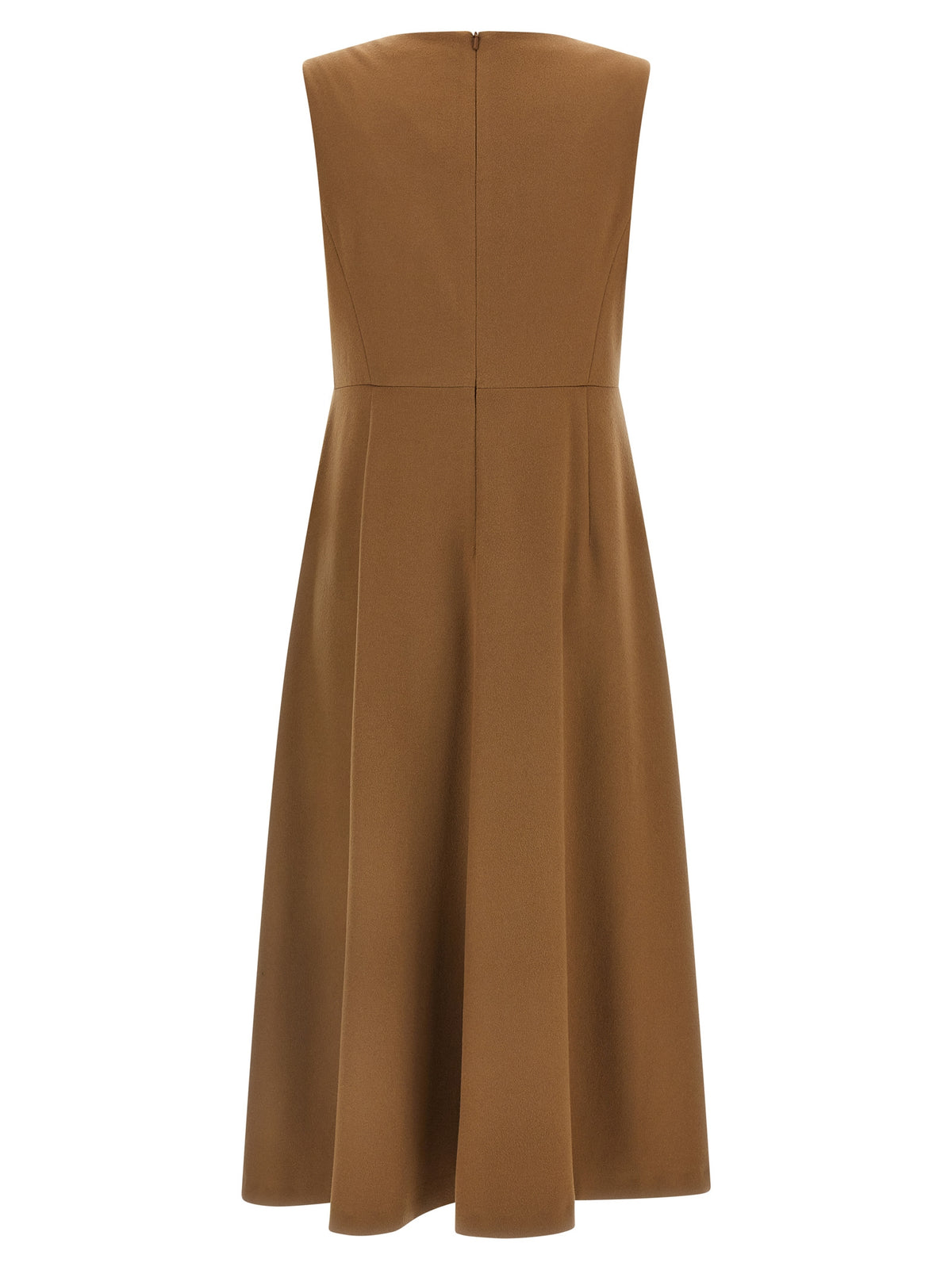 Brown Wool Midi Dress