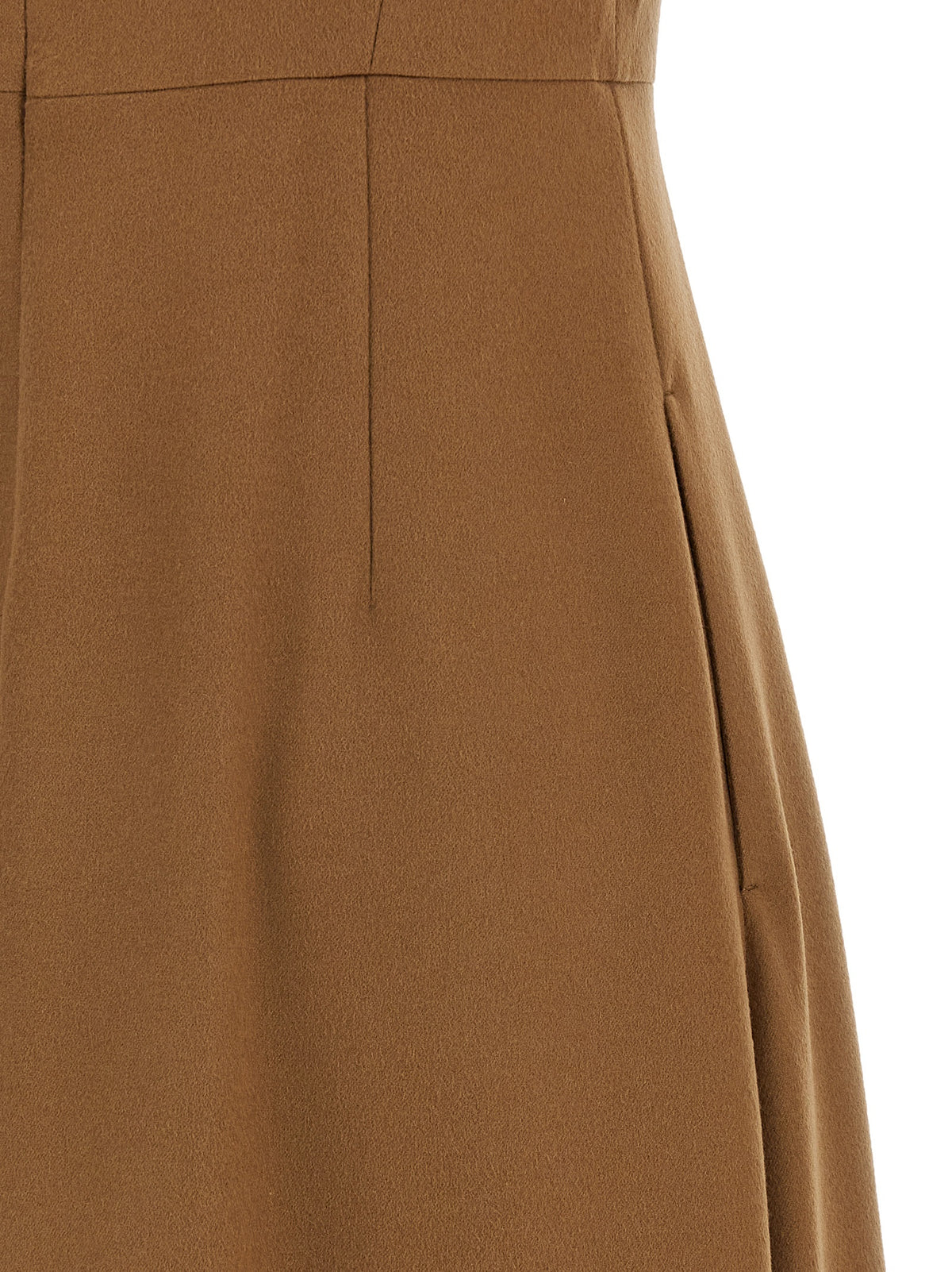 Brown Wool Midi Dress