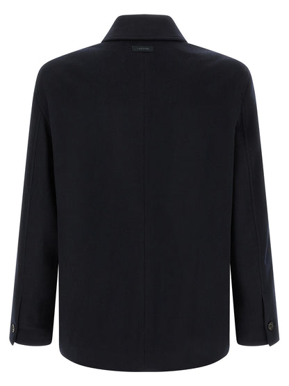 Blue Cashmere Full-Length Jacket