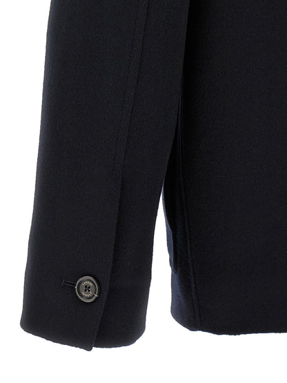 Blue Cashmere Full-Length Jacket