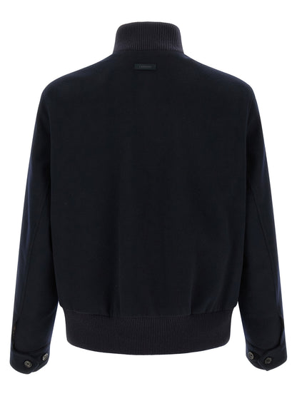 Blue Virgin Wool Full-Length Jacket