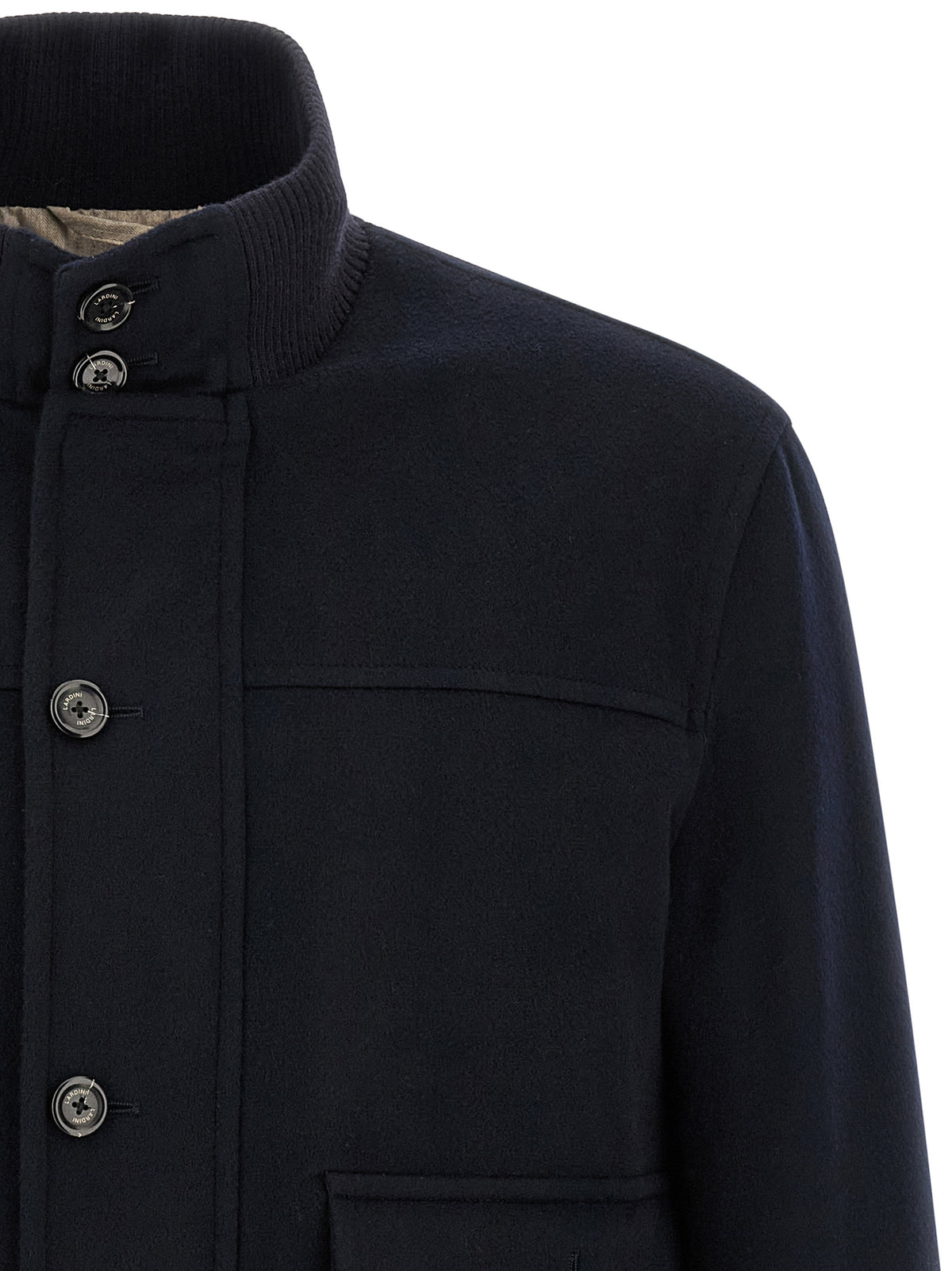 Blue Virgin Wool Full-Length Jacket