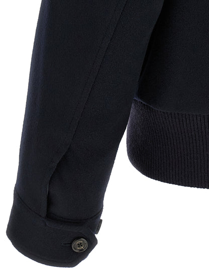 Blue Virgin Wool Full-Length Jacket