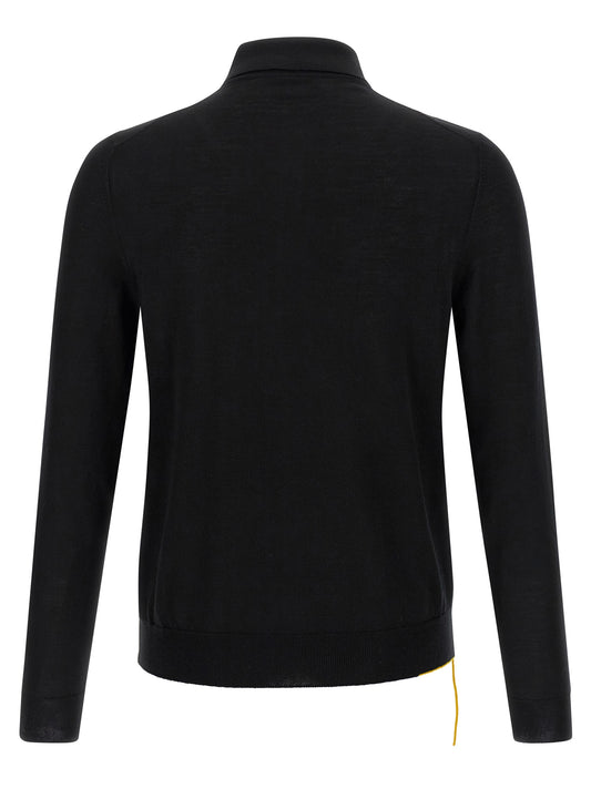 Black Virgin Wool Polo Shirt