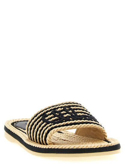 Multicolor Cotton Slides