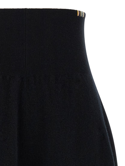 Black Cashmere Midi Skirt