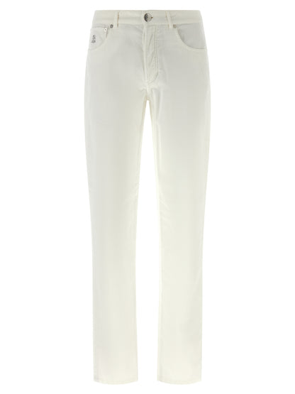 White Cotton Casual Pants