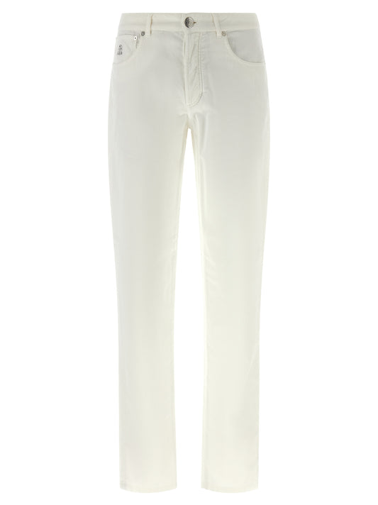 White Cotton Casual Pants