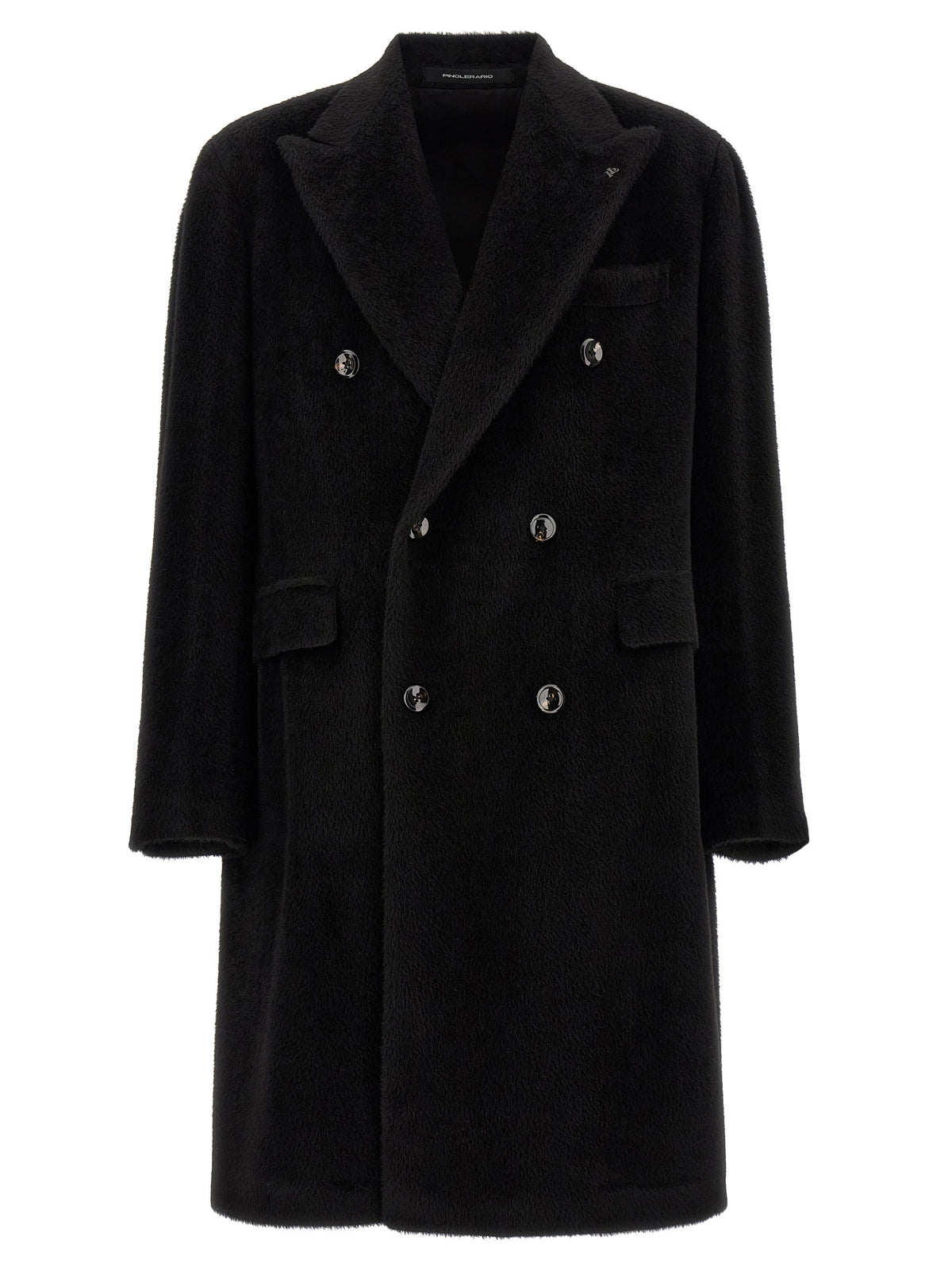 Black Alpaca Leather Coat