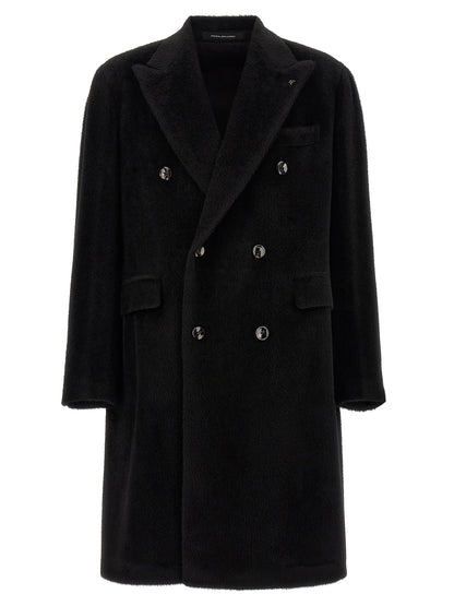 Black Alpaca Leather Coat