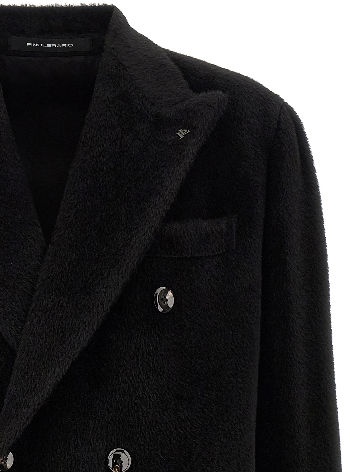 Black Alpaca Leather Coat