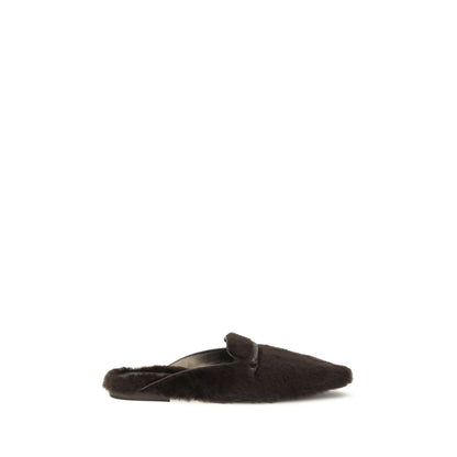 Brown Fur Ballet Flats