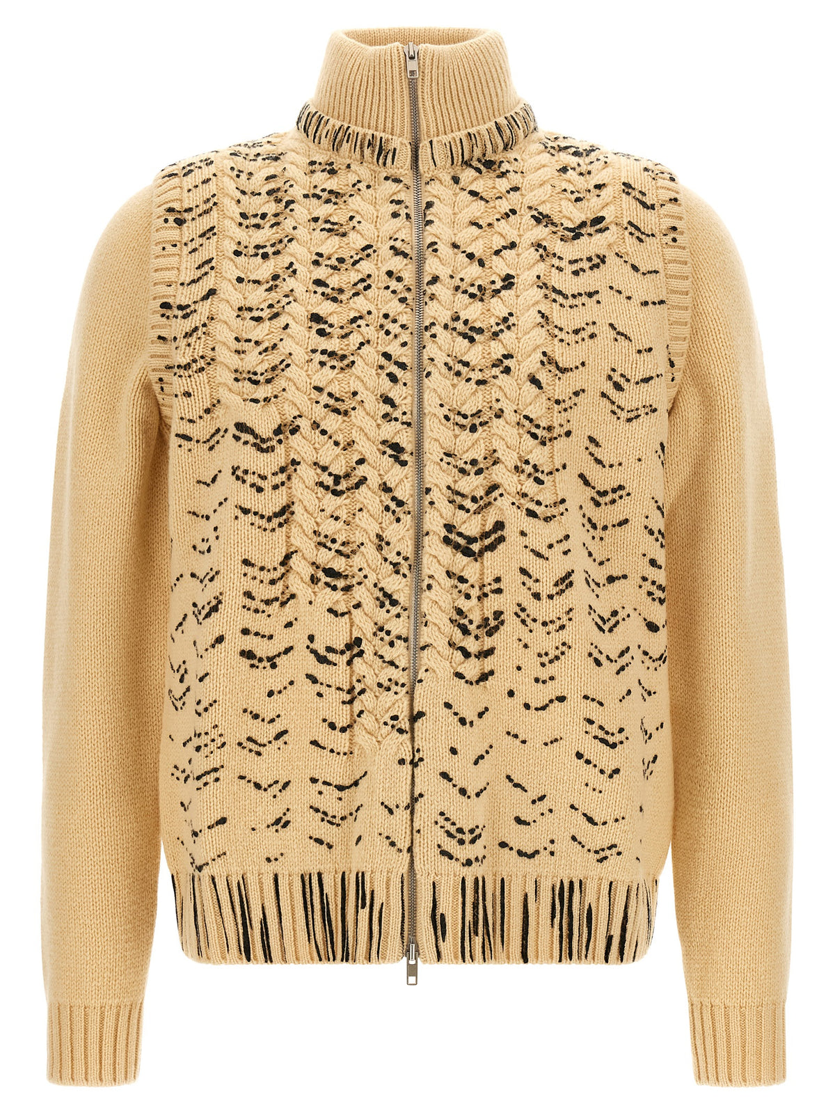 Beige Virgin Wool Cardigan
