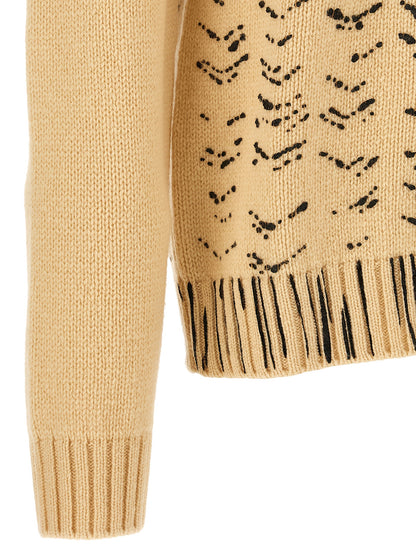 Beige Virgin Wool Cardigan