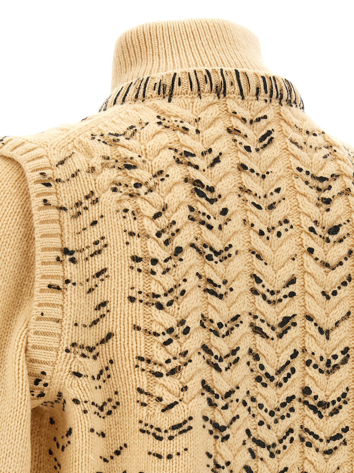 Beige Virgin Wool Cardigan
