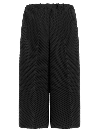 Black Polyester Casual Pants