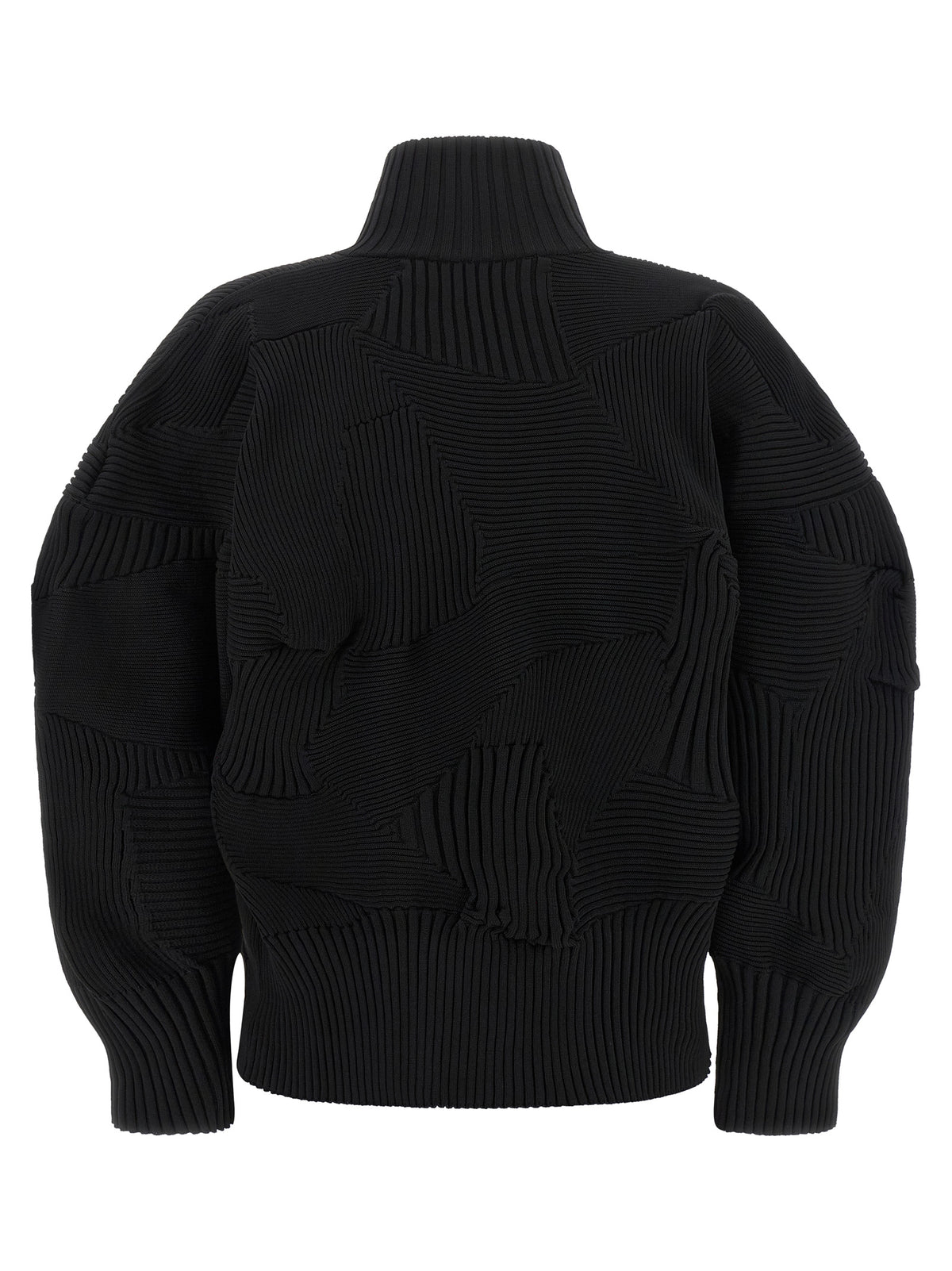 Black Polyester Full-Length Jacket