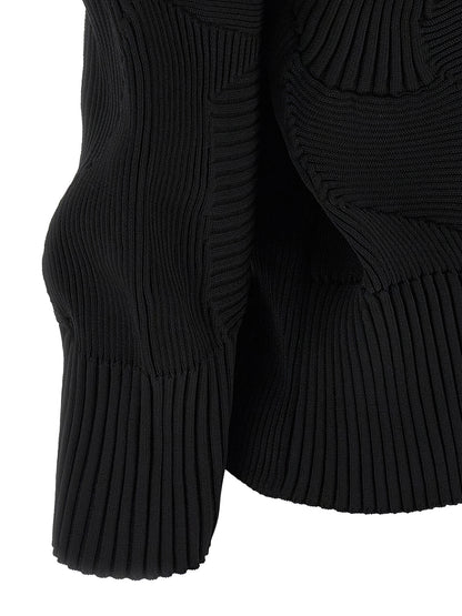Black Polyester Full-Length Jacket