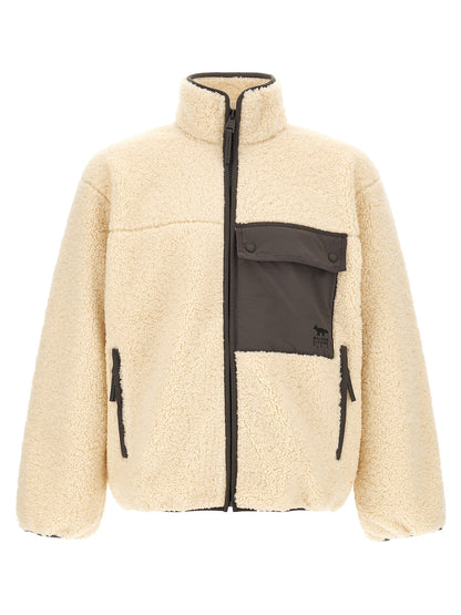 Beige Polyester Full-Length Jacket