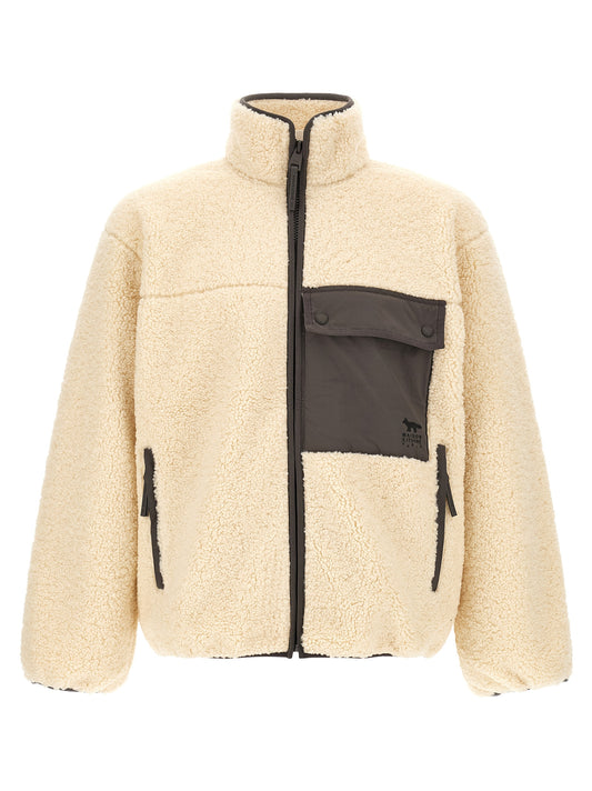Beige Polyester Full-Length Jacket