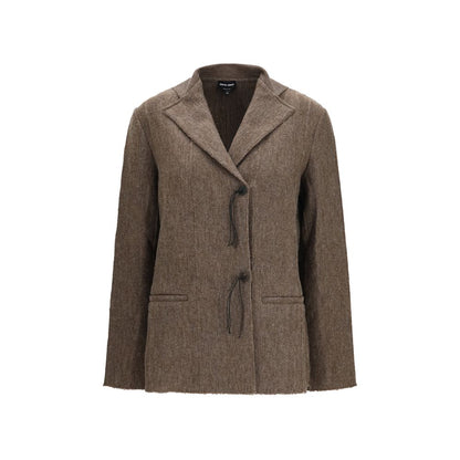 Brown Wool Oves Aries Full-Length Jacket