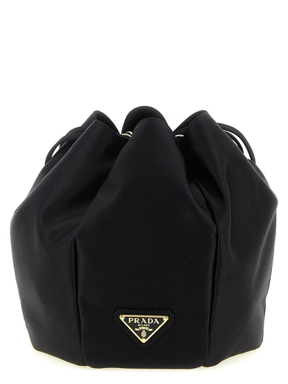 Black Viscose Shoulder Bag