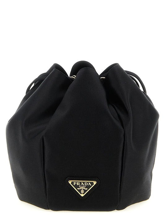 Black Viscose Shoulder Bag