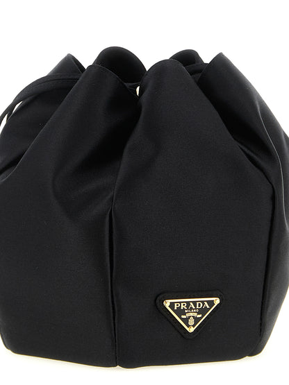Black Viscose Shoulder Bag