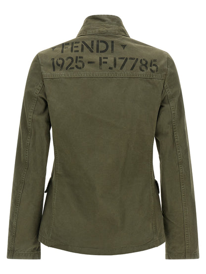 Bicolor Cotton Full-Length Jacket