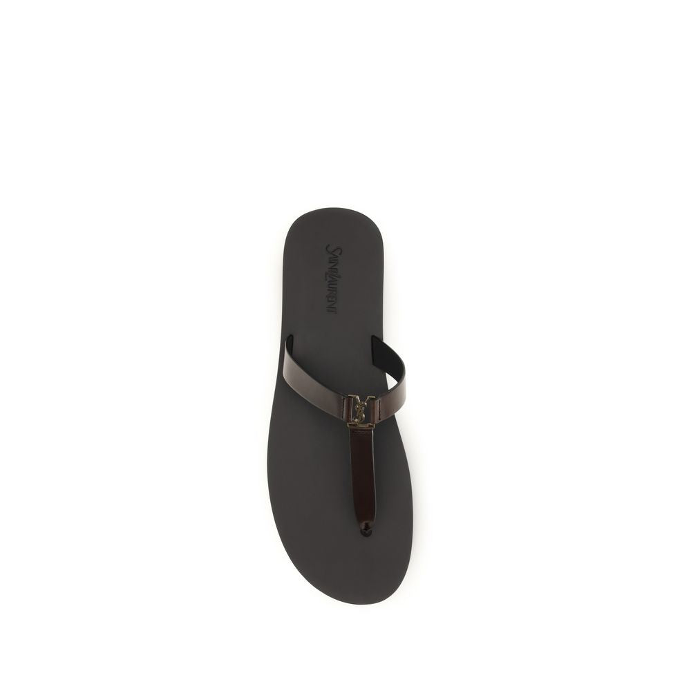 Brown Calf Leather Bos Taurus Flat Sandals