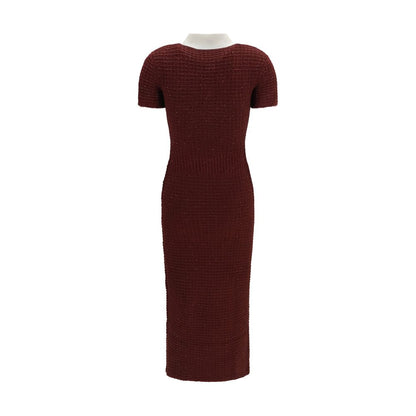 Bordeaux Polyester Casual Dress