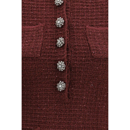 Bordeaux Polyester Casual Dress