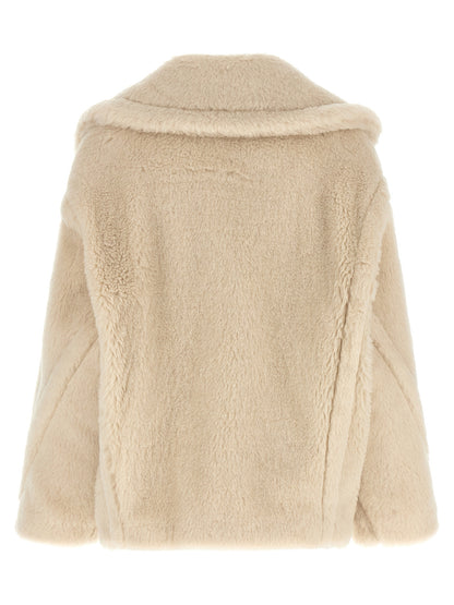 White Alpaca Leather Coat
