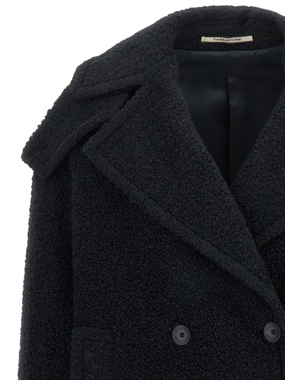 Blue Alpaca Leather Coat