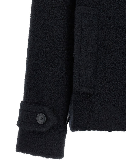 Blue Alpaca Leather Coat
