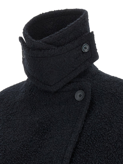 Blue Alpaca Leather Coat