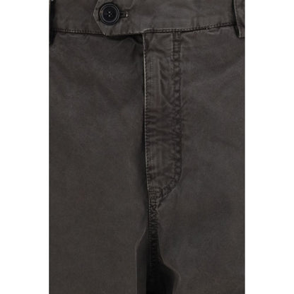 Brown Cotton Casual Pants
