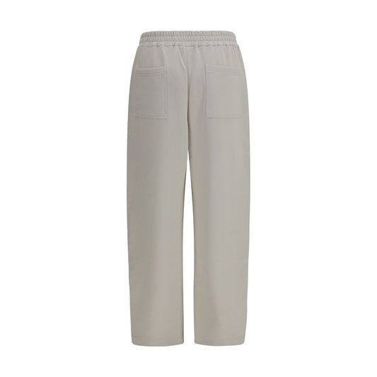 Beige Cotton Casual Pants