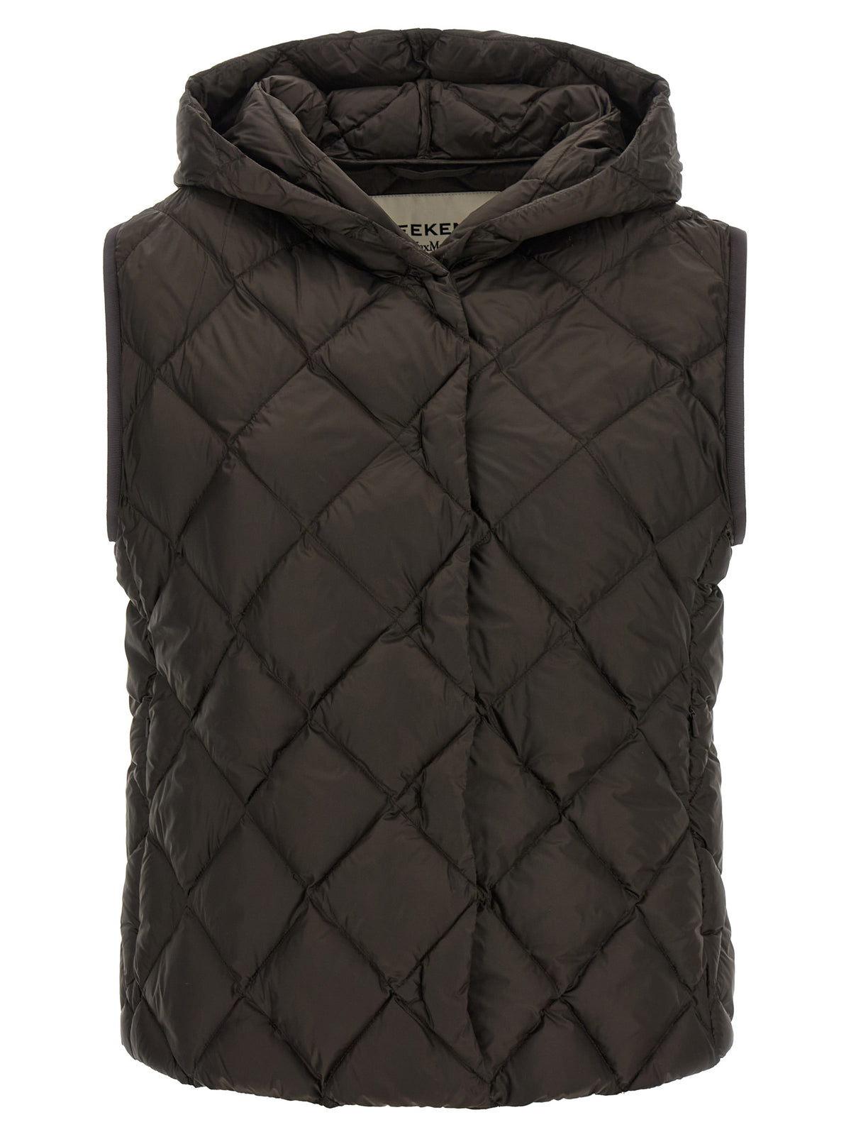 Brown Polyester Sleeveless Jacket