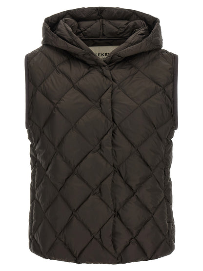 Brown Polyester Sleeveless Jacket