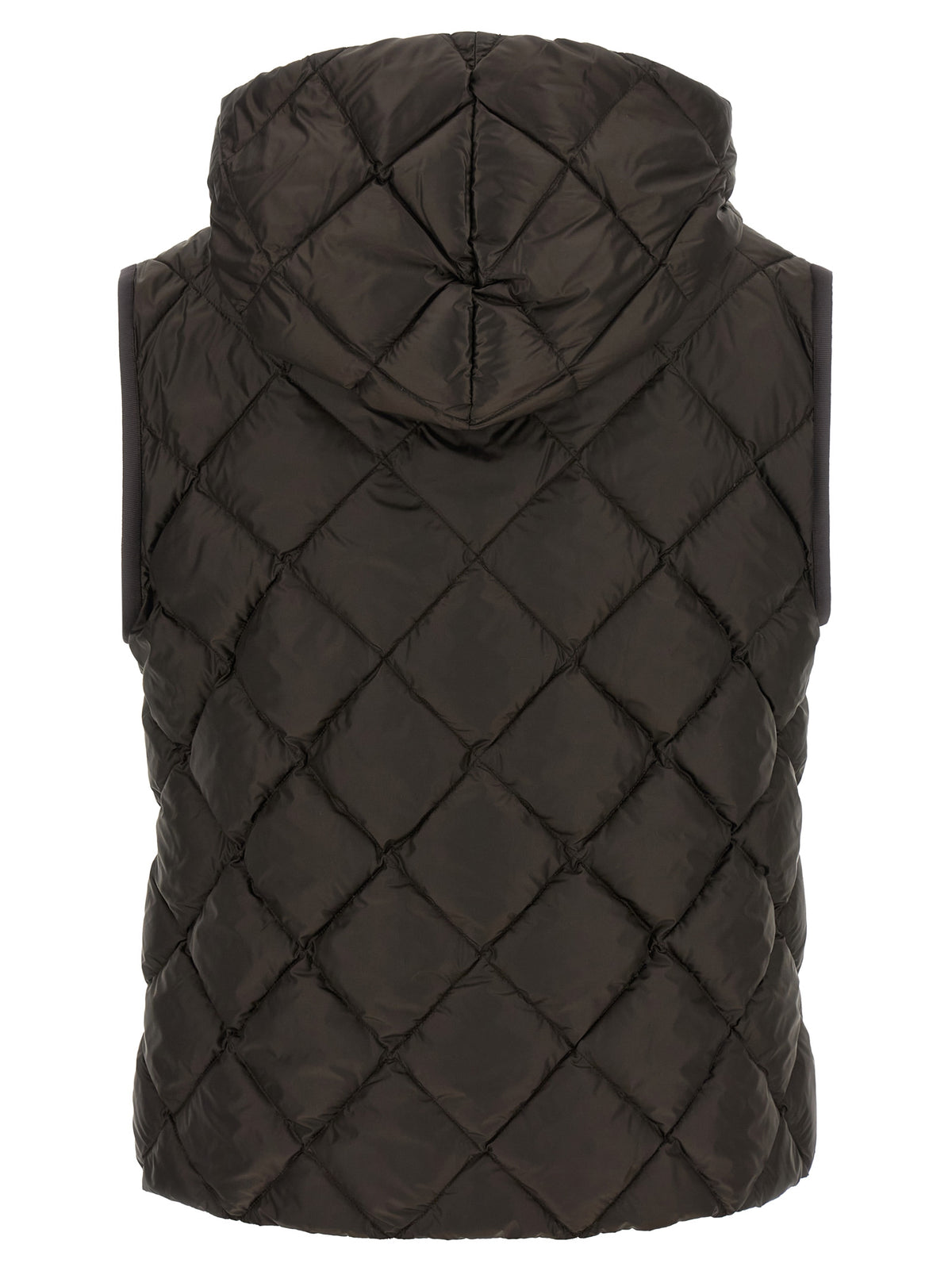 Brown Polyester Sleeveless Jacket