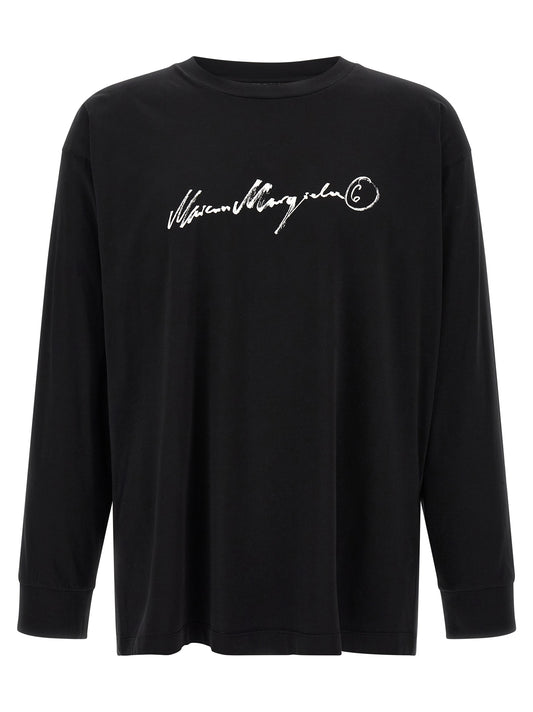 Black Cotton Long Sleeve T-Shirt