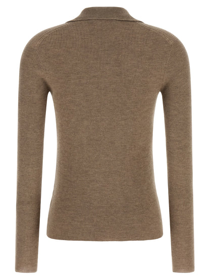 Beige Cashmere Polo Shirt