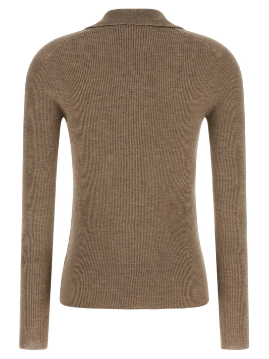 Beige Cashmere Polo Shirt