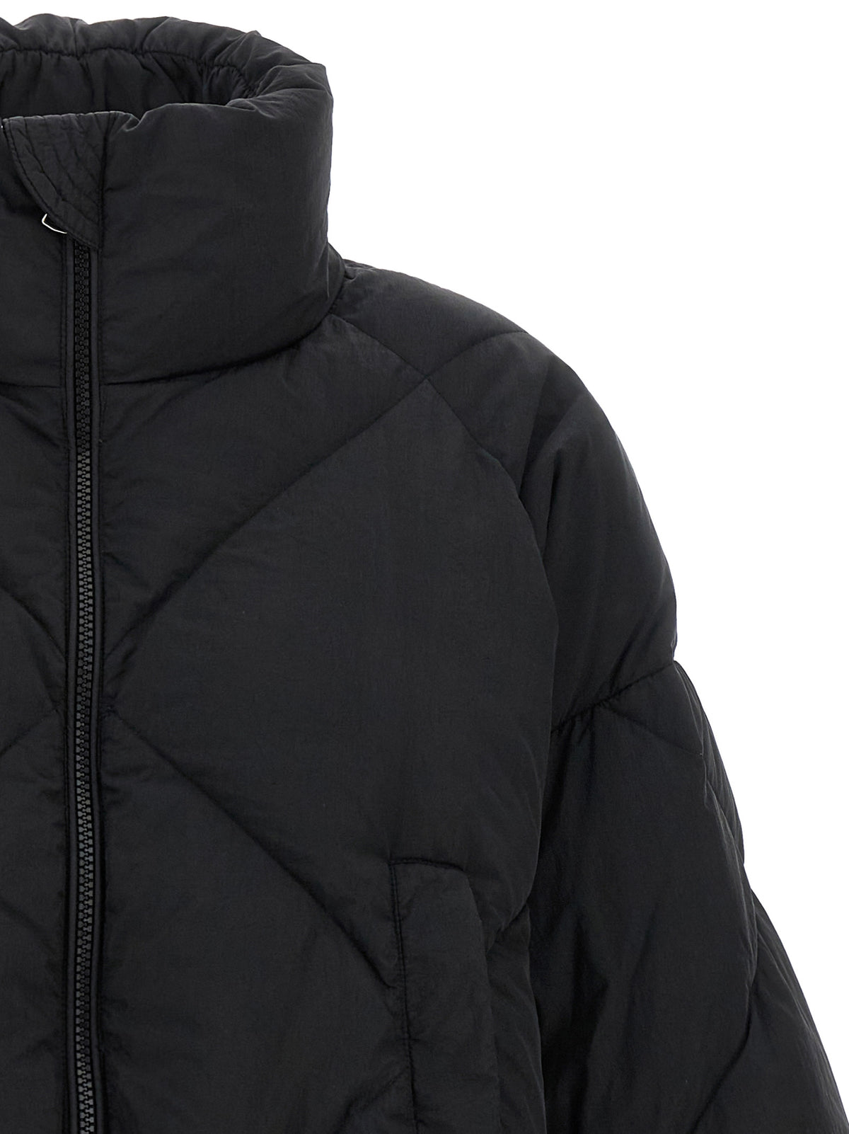 Black Polyamide Full-Length Jacket