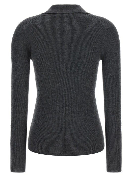 Gray Cashmere Polo Shirt