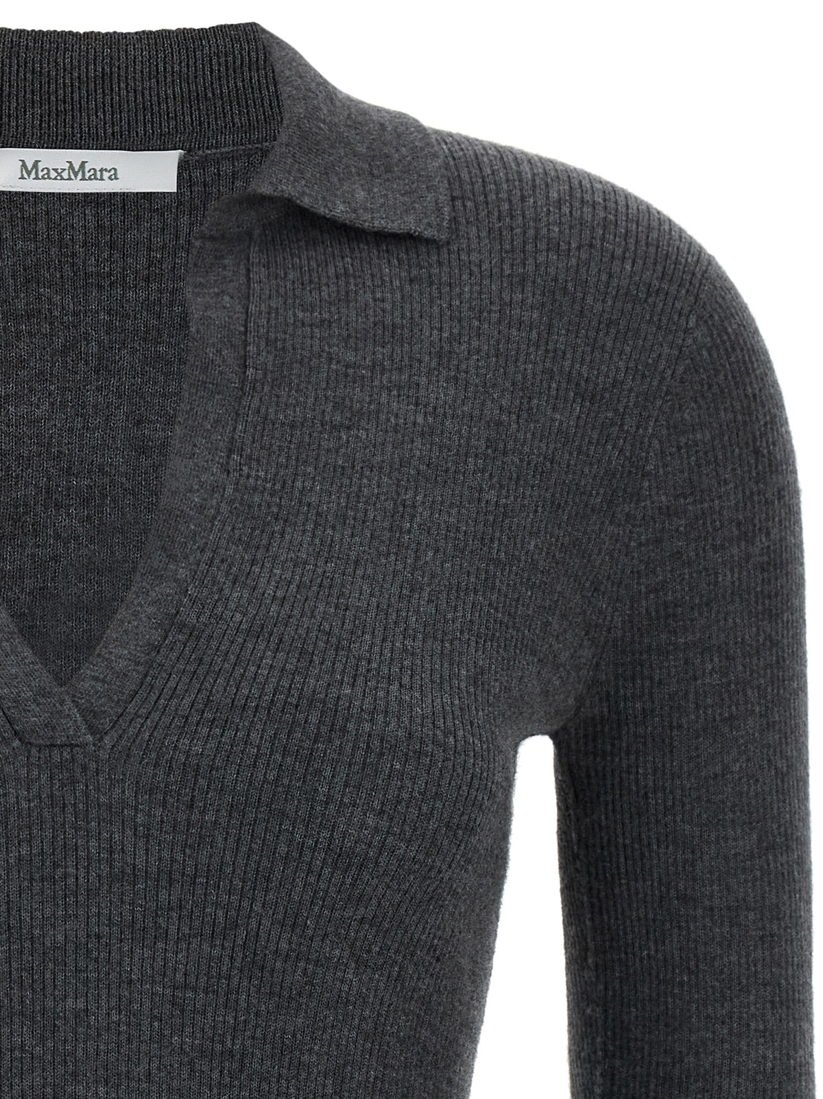 Gray Cashmere Polo Shirt