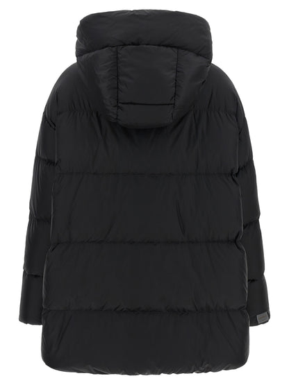 Black Polyamide Full-Length Jacket