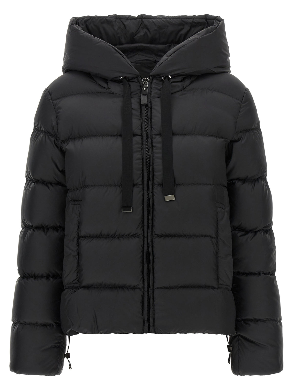Black Polyester Full-Length Jacket